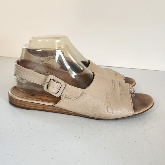 Bueno Shoes - Bueno Raine Open Toe Beige Leather Sandals Shoes Size 9 EU 40 Minimalist Classic